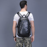Brand waterproof leather 15.6 inch laptop backpack