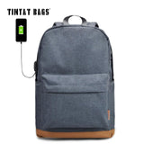 TINYAT Men's 15 inch laptop backpack computer male school backpacks rucksacks leisure for teenage mochila Escolar Gray Bag 1101